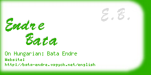 endre bata business card
